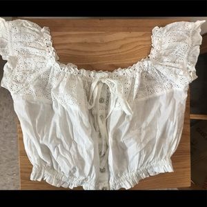White crop blouse